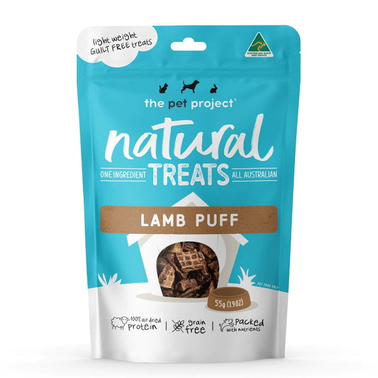 Shop The Pet Project Natural Treats Lamb Puff 55g - The Doggie Shop -