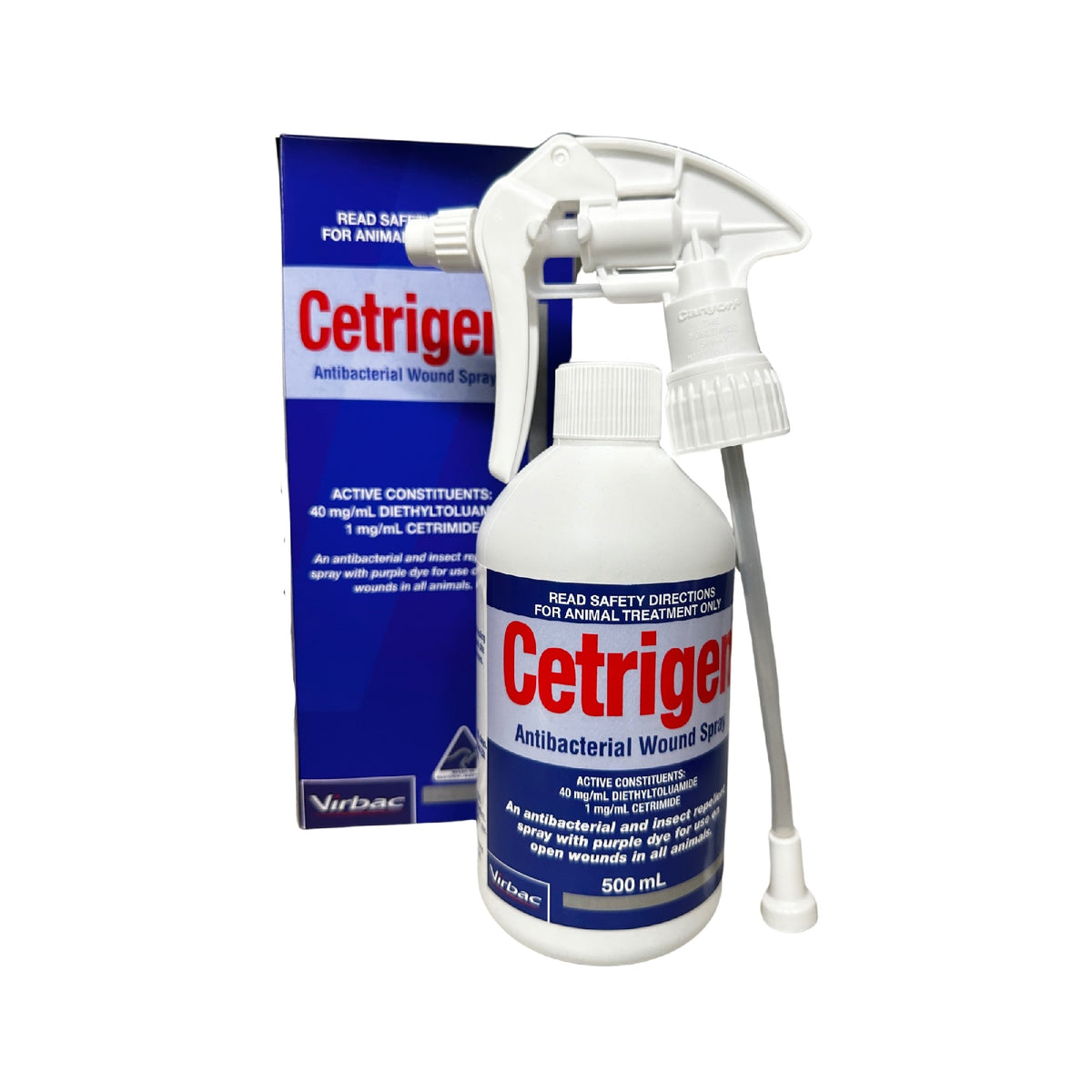 Virbac – Cetrigen Antibacterial Wound Spray 500mL - The Doggie Shop