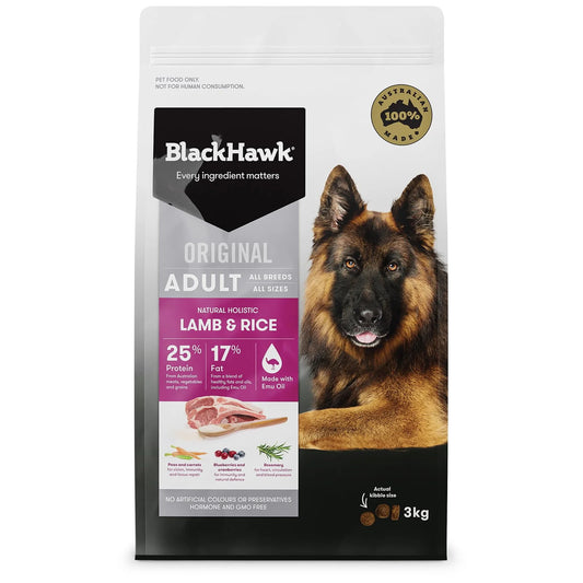 Black Hawk Holistic Adult Dog Lamb & Rice - 3kg - The Doggie Shop