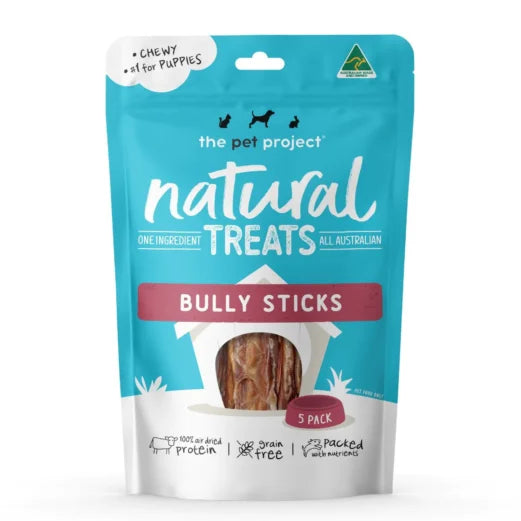 The Pet Project Natural Treats Bully Sticks 5 Pack