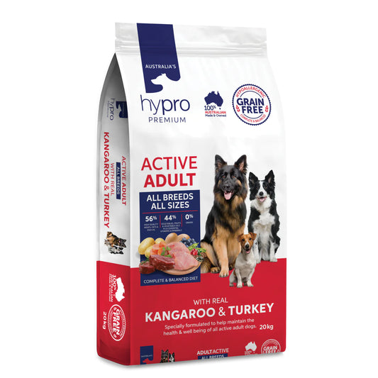 Hypro Premium Active Adult GRAIN FREE Kangaroo & Turkey 20kgs