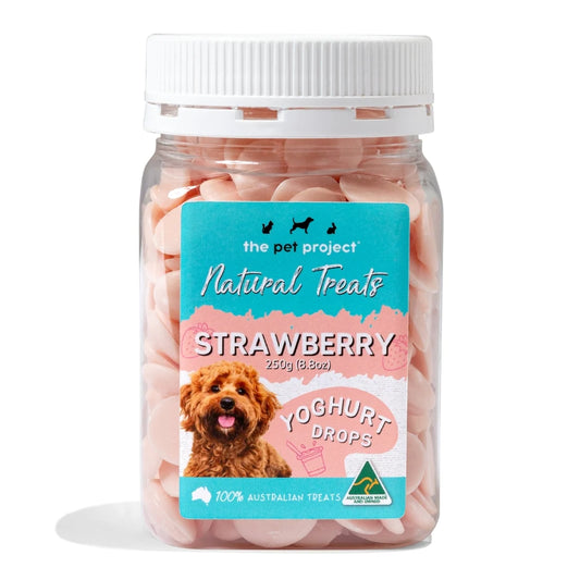 The Pet Project Natural Treats Strawberry Yogurt Drops - The Doggie Shop