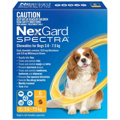 NexGard SPECTRA for small dogs 3.6–7.5kg, yellow pack