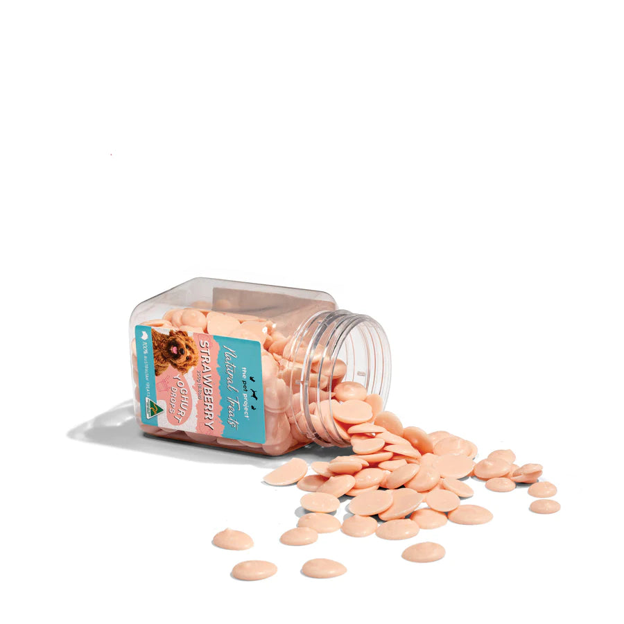 The Pet Project Natural Treats Strawberry Yogurt Drops - The Doggie Shop