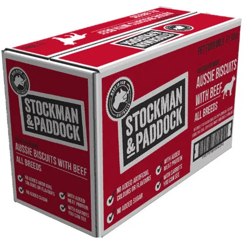 Stockman & Paddock Dog Beef Biscuit Treats 10kg - The Doggie Shop